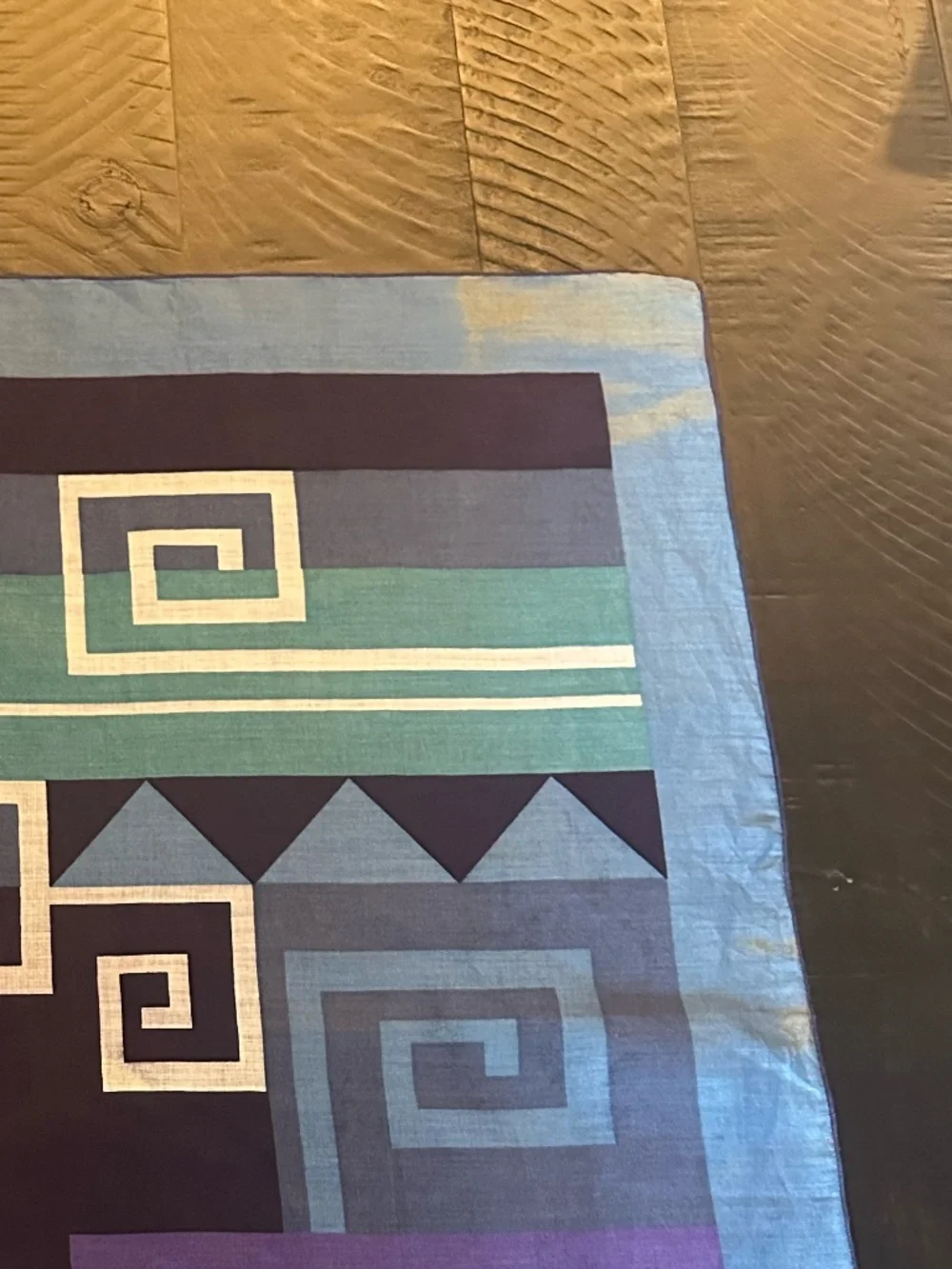 Vintage Nasharr Freres 1970s Geometric square scarf ~ Cotton